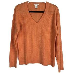 Tweeds Women XL Cashmere Sweater Cable Knit Quiet Luxury Parisian Fisherman Prep